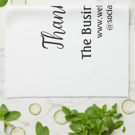 ビジネスシンプル名の追加詳細文字感謝していt キッチンタオル (折り畳み)