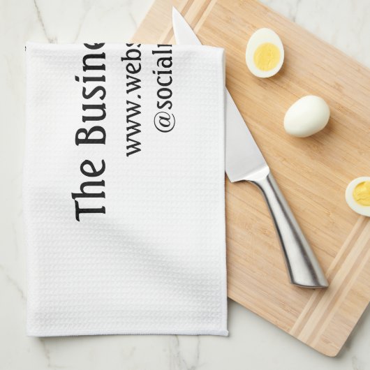 ビジネスシンプル名の追加詳細文字感謝していt キッチンタオル (四つ折り)