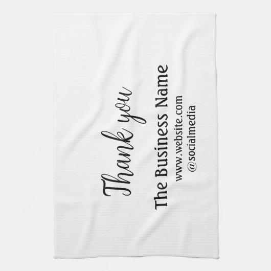 ビジネスシンプル名の追加詳細文字感謝していt キッチンタオル (縦)
