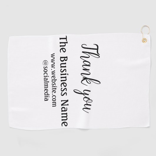 ビジネスシンプル名の追加詳細文字感謝していt ゴルフタオル (横)