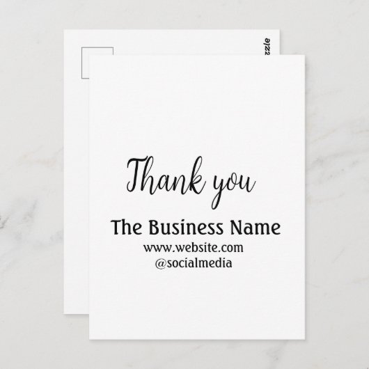 ビジネスシンプル名の追加詳細文字感謝していt ポストカード (正面/裏面)