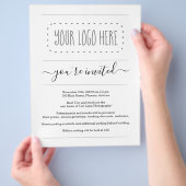 ビジネスシンプル招待状チラシ – ロゴの追加 チラシ (手)