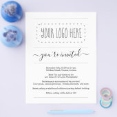 ビジネスシンプル招待状チラシ – ロゴの追加 チラシ (シングル)