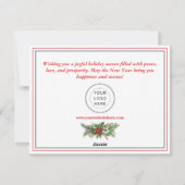 ビジネスジョイウォーターカラーリースと赤（鳥）ショウジョウコウカンチョウ シーズンカード (裏面)