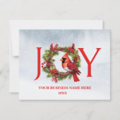 ビジネスジョイウォーターカラーリースと赤（鳥）ショウジョウコウカンチョウ シーズンカード (正面)