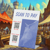 ビジネススキャンここで支払う2つのQRコードペデスタルサイン 台座サイン