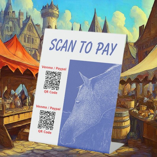 ビジネススキャンここで支払う2つのQRコードペデスタルサイン 台座サイン