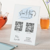 ビジネススキャン可能2 QRコードライトブルー支払 台座サイン (インサイチュ)