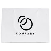 ビジネススキャンQRコードWebサイトロゴモダンシンプル ラージペーパーバッグ (正面)