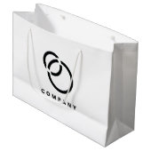 ビジネススキャンQRコードWebサイトロゴモダンシンプル ラージペーパーバッグ (正面アングル)