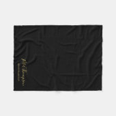 ビジネススクリプトのエレガント署名 フリースブランケット (正面(横))