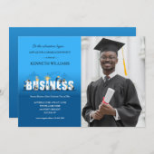 ビジネススクール卒業パーティー写真招待状 招待状 (正面/裏面)