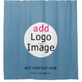 ビジネススタイリッシュプロモーションカスタムダスティブルー シャワーカーテン (正面)