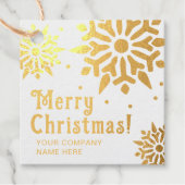 ビジネススタイリッシュメリークリスマスの雪の結晶の名前 フェイバータグ (正面)