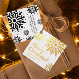 ビジネススタイリッシュメリークリスマスの雪の結晶の名前 フェイバータグ