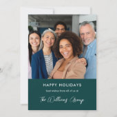 ビジネススタイリッシュメリークリスマスグリーンチームの写真 シーズンカード (正面)