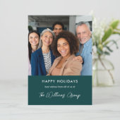 ビジネススタイリッシュメリークリスマスグリーンチームの写真 シーズンカード (スタンド正面)