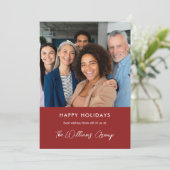 ビジネススタイリッシュメリークリスマスレッドチームの写真 シーズンカード (スタンド正面)