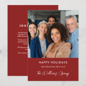 ビジネススタイリッシュメリークリスマスレッドチームの写真 シーズンカード (正面/裏面)