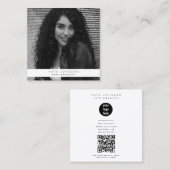 ビジネススタイリッシュロゴ写真家の写真 スクエア名刺 (正面/裏面)