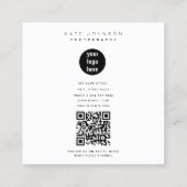 ビジネススタイリッシュロゴ写真家の写真 スクエア名刺 (裏面)