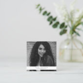 ビジネススタイリッシュロゴ写真家の写真 スクエア名刺 (スタンド正面)