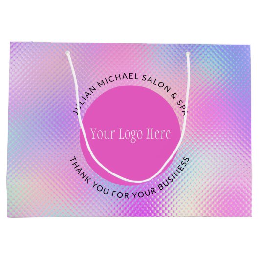 ビジネススタイリッシュ宣伝用ロゴホログラフィック ラージペーパーバッグ (裏面)