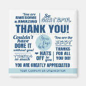 ビジネススタッフありがとうございます、青 マグネット (正面)