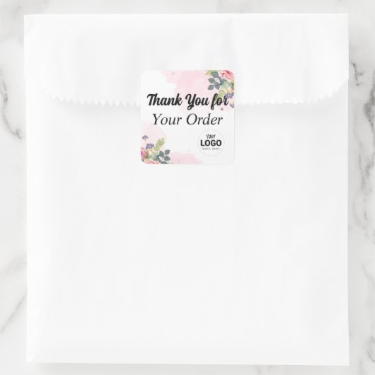 ビジネススタンプのご注文に感謝 スクエアシール (バッグ)