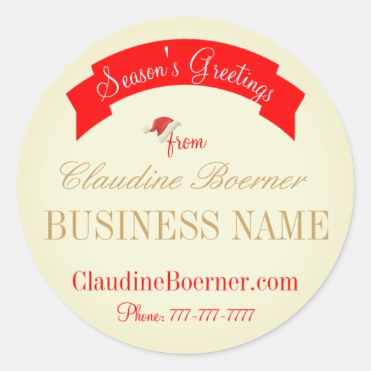 ビジネスステッカー ラベルからの季節の挨拶 ラウンドシール (正面)