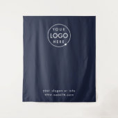 ビジネスステップと繰り返しネイビーブルーの写真の背景 タペストリー (正面)