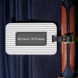 ビジネスストライプのカードスロット付きグレーラゲージタグ ラゲッジタグ