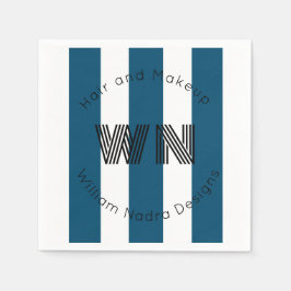 ビジネスストライプのロゴモノグラム円プレゼント スタンダードカクテルナプキン