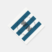 ビジネスストライプのロゴモノグラム円プレゼント スタンダードカクテルナプキン (角)