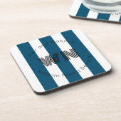 ビジネスストライプのロゴモノグラムcoaster circleギフト コースター (左側)