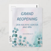 ビジネススパサロン開放ティール（緑がかった色）ユーカリ ポストカード (正面/裏面)