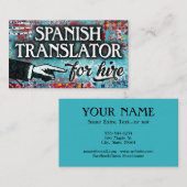 ビジネススペインのカードを採用するための翻訳者 – 青 名刺 (正面/裏面)