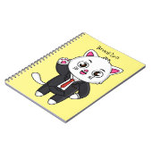 ビジネススーツの可愛い子猫の漫画 ノートブック (左側)
