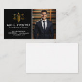 ビジネススーツを着て微笑む人 | 弁護士 名刺 (正面/裏面)