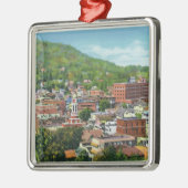 ビジネスセクションの湖の通りの丘の眺め メタルオーナメント (左)
