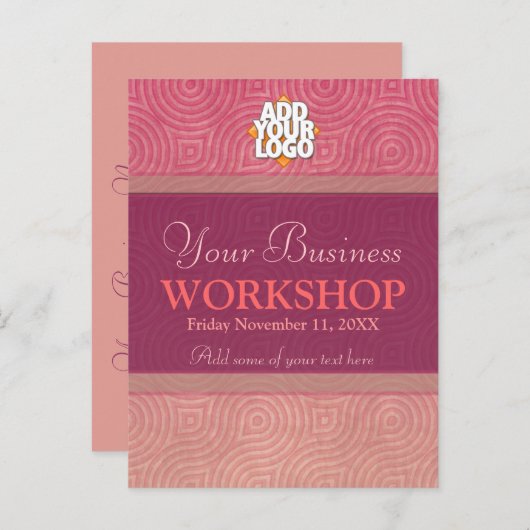 ビジネスセミナーワークショップ招待状テンプレート インビテーションポストカード (正面/裏面)