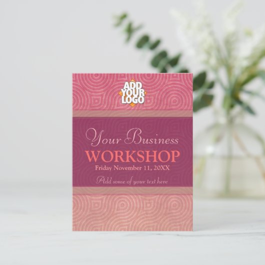 ビジネスセミナーワークショップ招待状テンプレート インビテーションポストカード (スタンド正面)