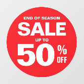ビジネスセール 50% ショップサイン 赤丸 ウィンドウステッカー ウィンドウサイン (シート)