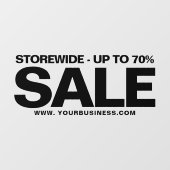 ビジネスセールWebサイトアドレスシンプル(黒) ウィンドウサイン (シート)