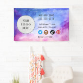 ビジネスソーシャルメディアのロゴのミニマルなインストール 横断幕 (インサイチュ)