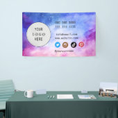 ビジネスソーシャルメディアのロゴのミニマルなインストール 横断幕 (トレードショー)