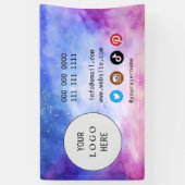 ビジネスソーシャルメディアのロゴのミニマルなインストール 横断幕 (縦)