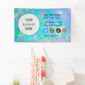 ビジネスソーシャルメディアのロゴのミニマルなホログラフィック 横断幕 (インサイチュ)