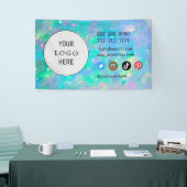 ビジネスソーシャルメディアのロゴのミニマルなホログラフィック 横断幕 (トレードショー)