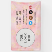 ビジネスソーシャルメディアのロゴホワイトミニマリストピンク 横断幕 (縦)